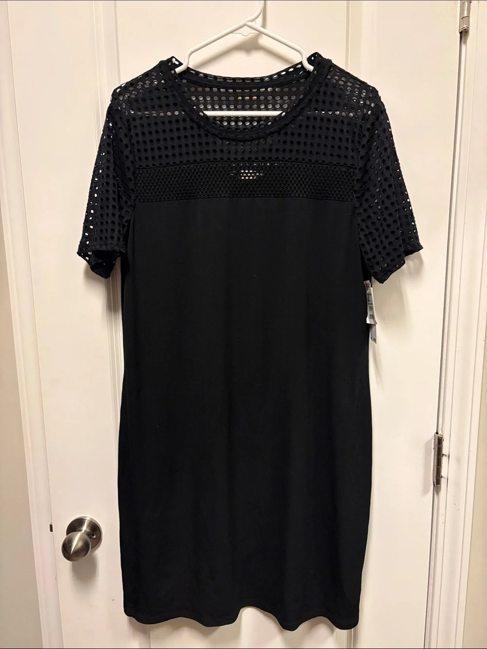 MICHAEL Michael Kors Black Mesh Yoke Dress - XL